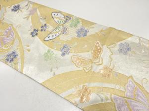 蝶に枝垂れ桜模様織り出し　振袖用袋帯